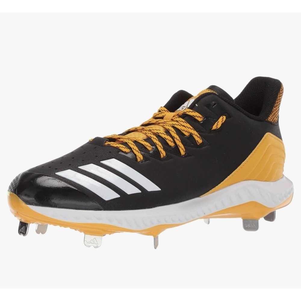 Adidas Mens Icon Bounce Metal Baseball Cleats Black Gold CG5249 Size 16